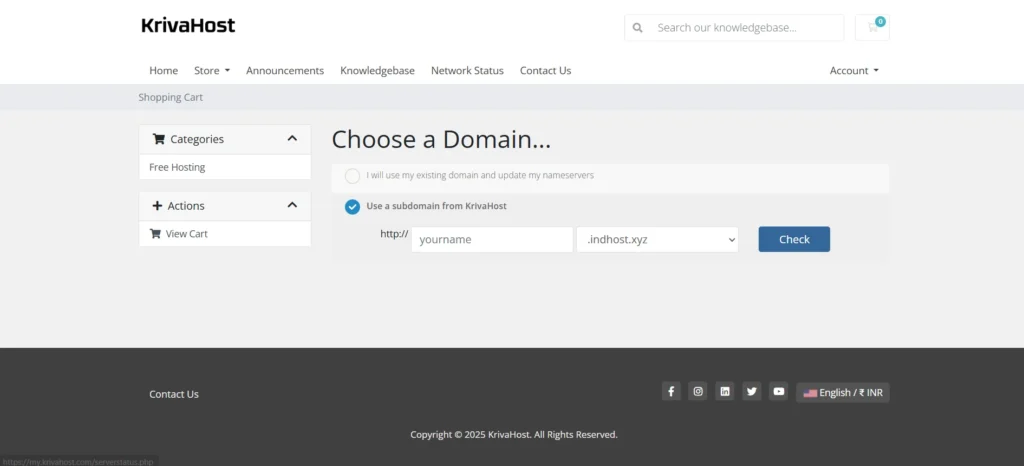 choosing-krivahost-subdomain-for-free-hosting