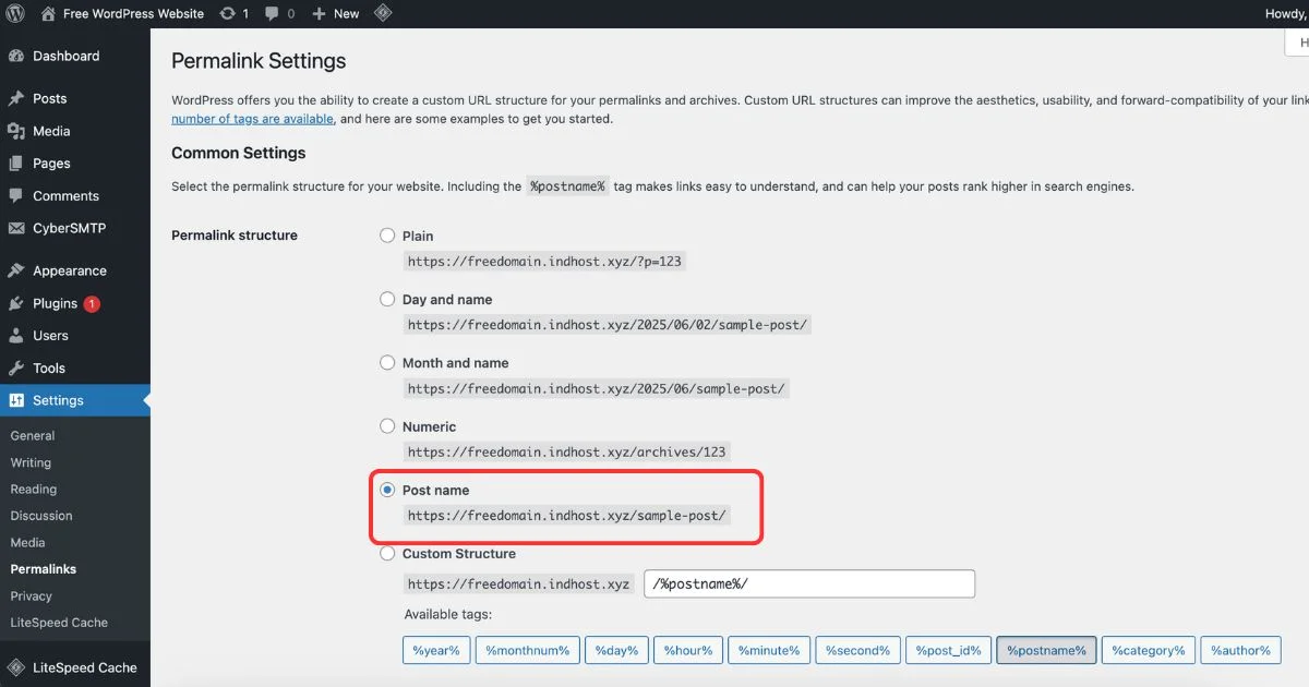 WordPress-permalink-settings