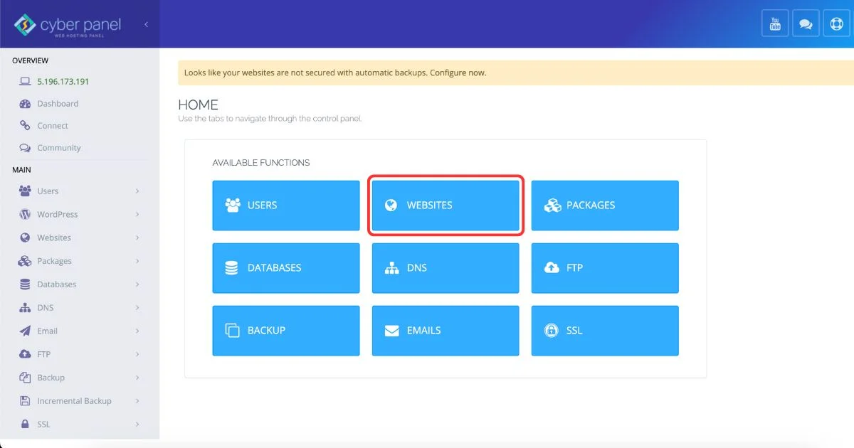 cyberpanel-dashboard