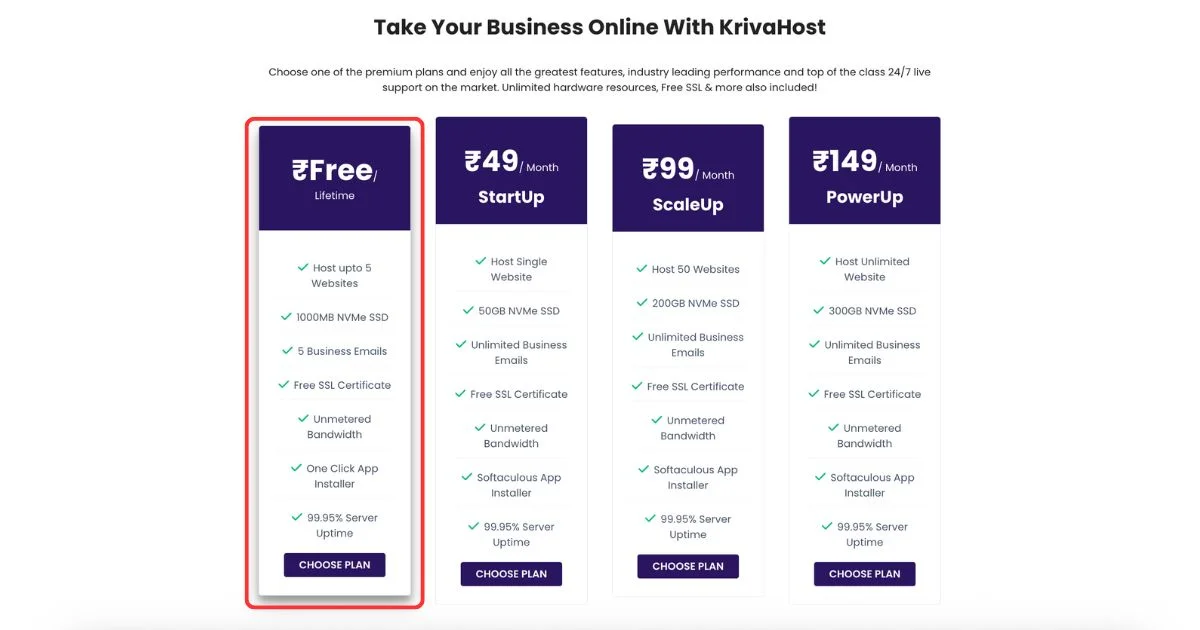 krivahost-free-hosting-plan