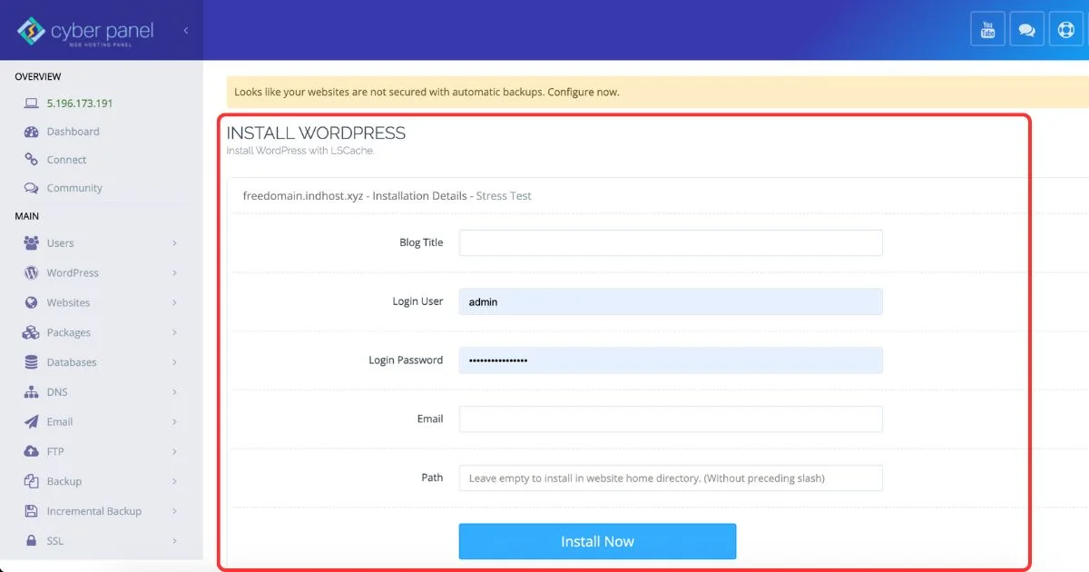 wordpress-installation-details